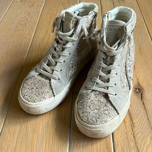Vintage Havana high top shoes, women's size 8, sliver glitter